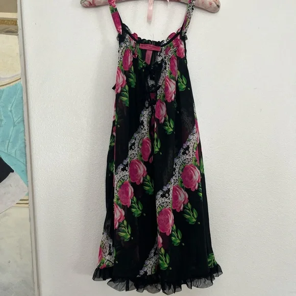 Betsey Johnson | Intimates & Sleepwear | Betsey Johnson Pink And Green  Floral Intimates | Poshmark
